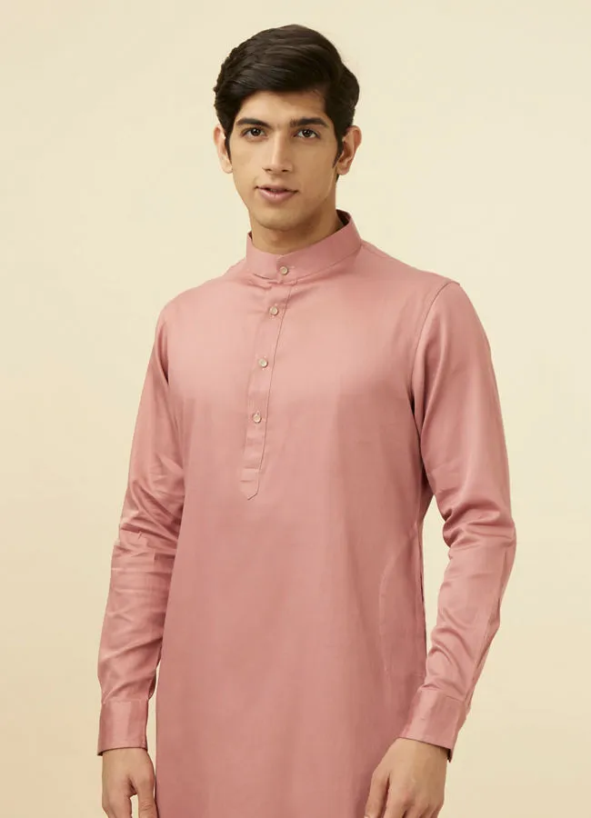 Manyawar Coral Pink Kurta Set