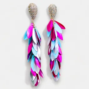 Multi Sequin Fringe Earrings