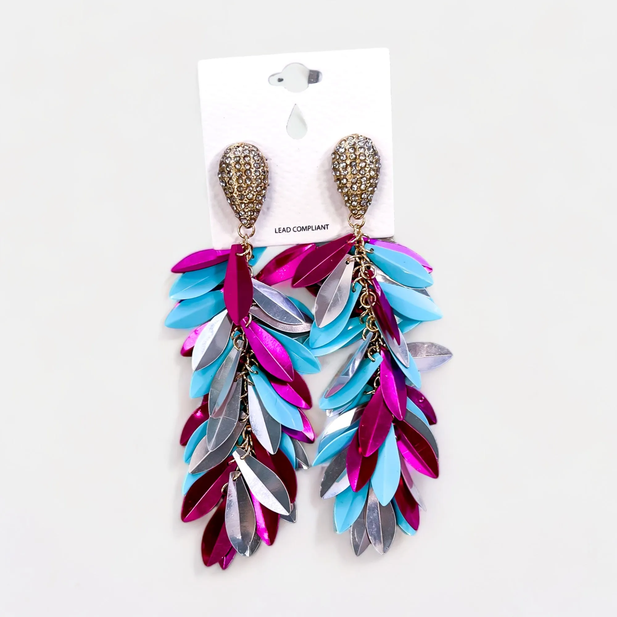 Multi Sequin Fringe Earrings