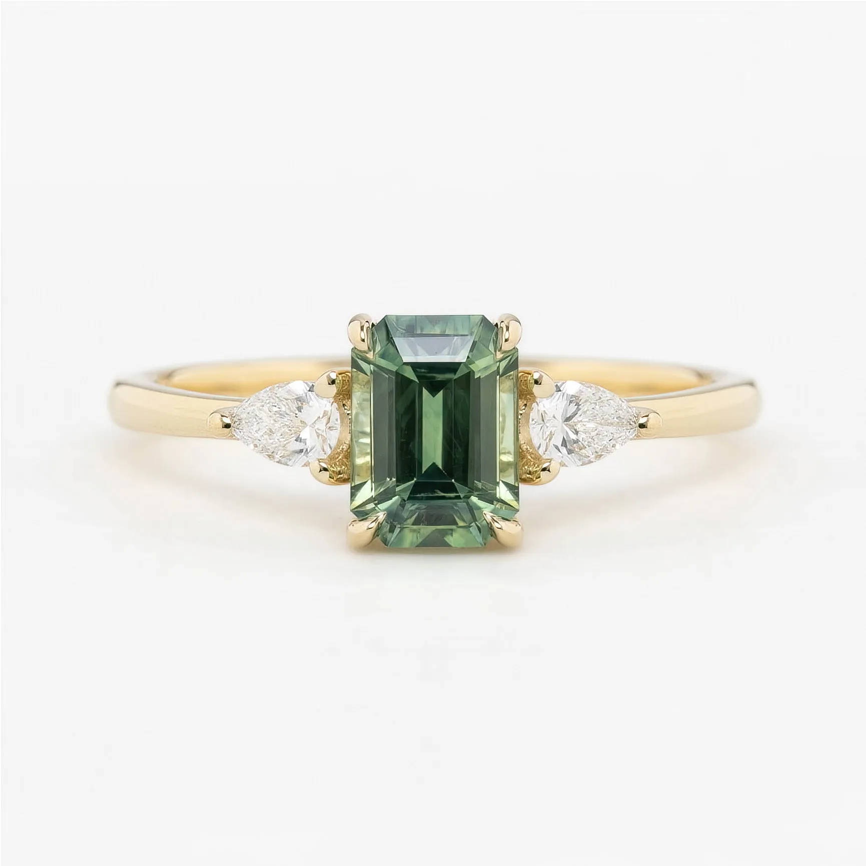 Olivia Ring - 1.16ct Light Green Montana Sapphire (One of a kind)