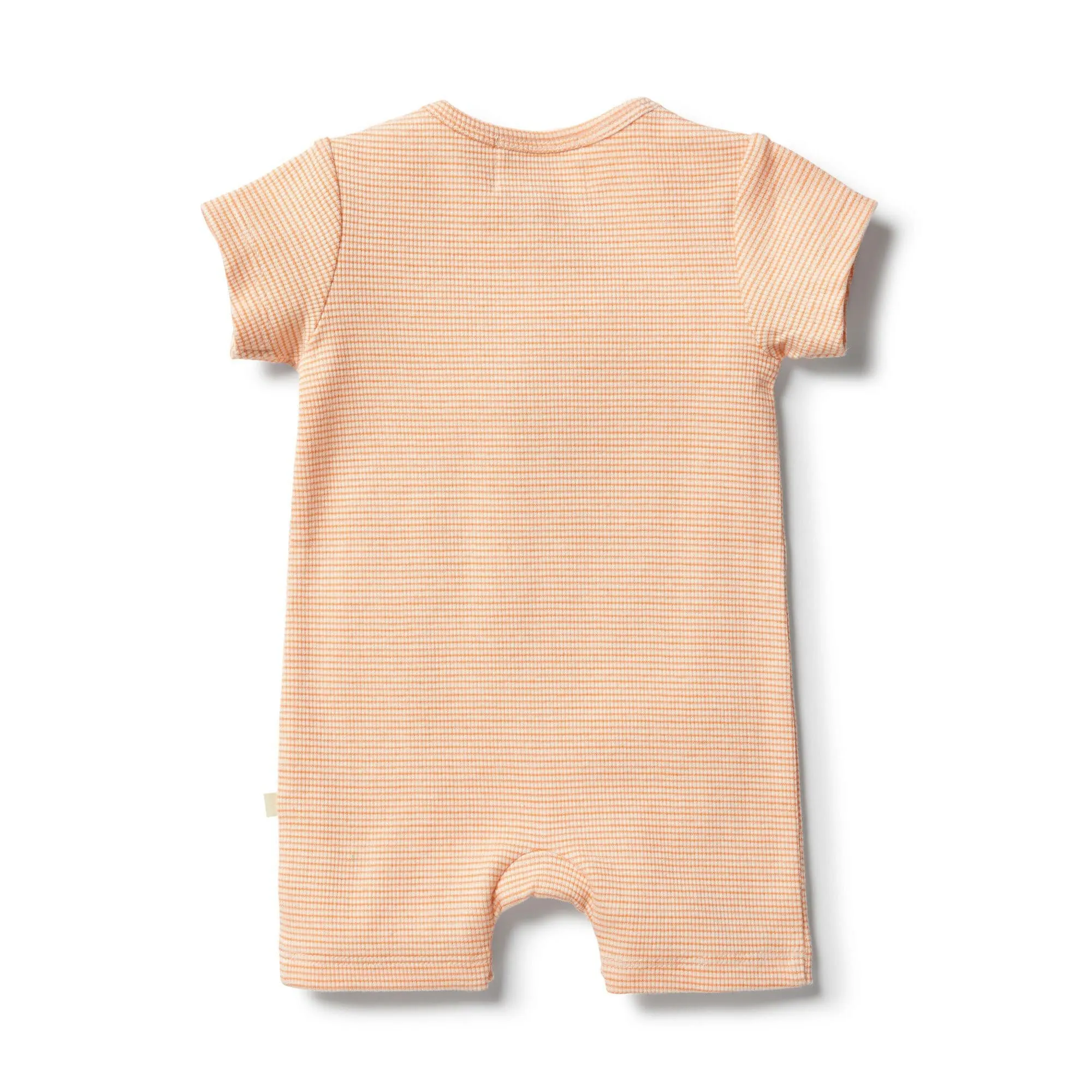 Organic Stripe Rib Growsuit - Marigold