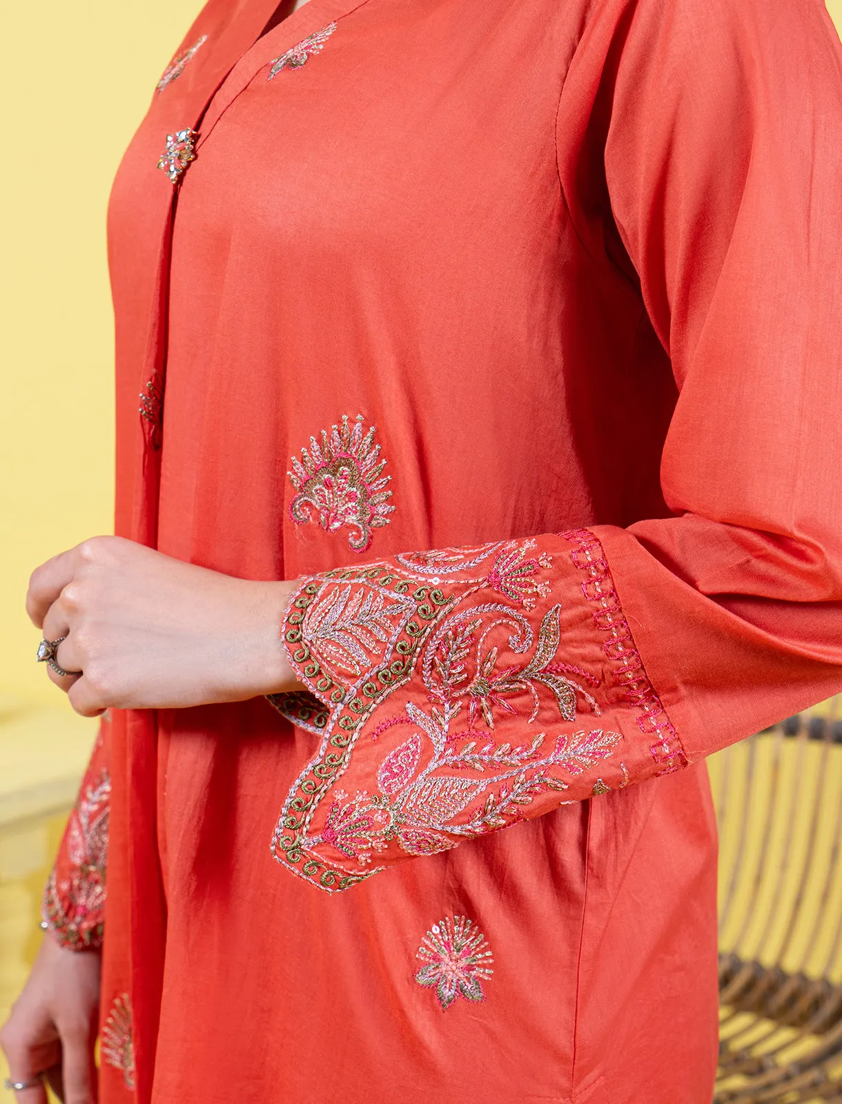 "FLEURR" Embroidered Stitched Lawn Shirt