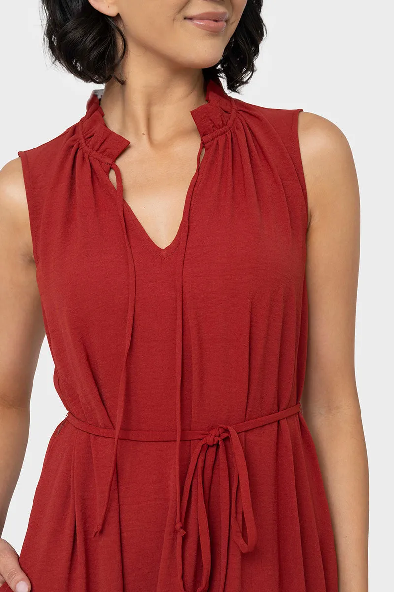 Sienna Sleeveless Tie Neck Midi Dress