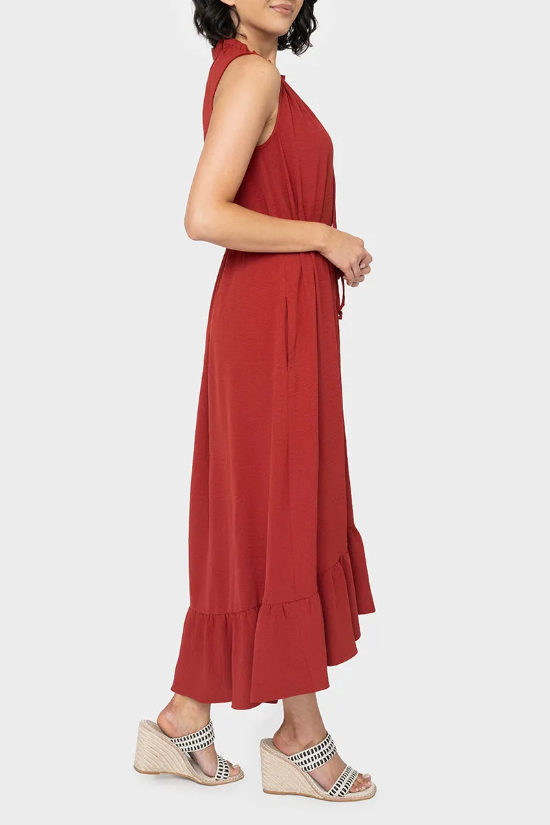 Sienna Sleeveless Tie Neck Midi Dress