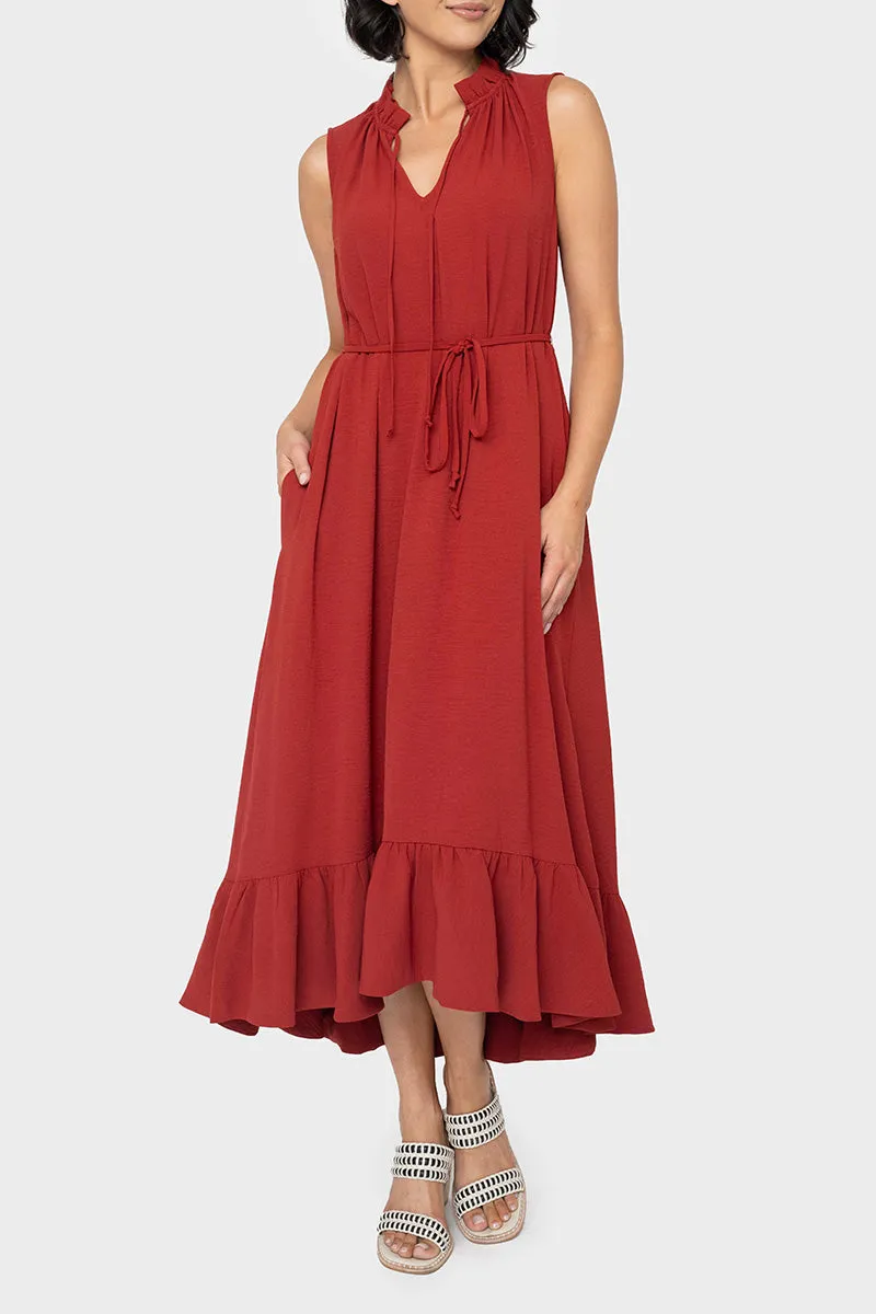 Sienna Sleeveless Tie Neck Midi Dress