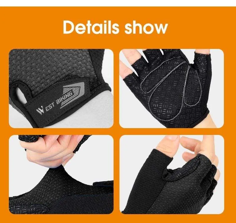 Summer Cycling Gloves Shockproof Thicken Pad Half Finger Cycling Gloves for Sport Hiking MTB Motorcycle Bike Gloves