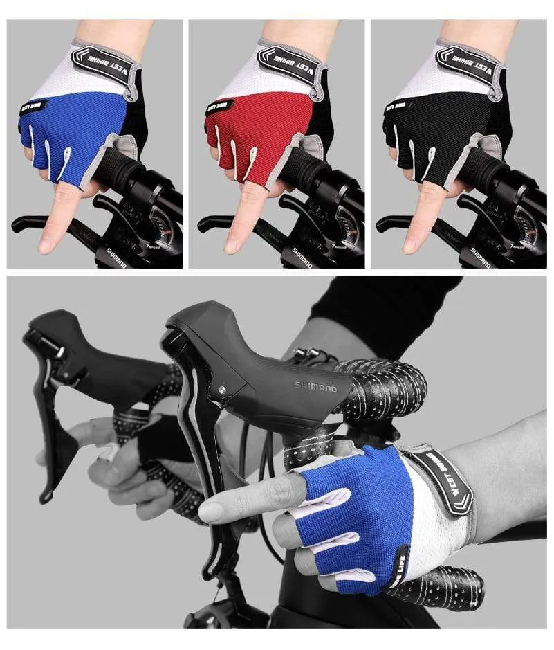 Summer Cycling Gloves Shockproof Thicken Pad Half Finger Cycling Gloves for Sport Hiking MTB Motorcycle Bike Gloves