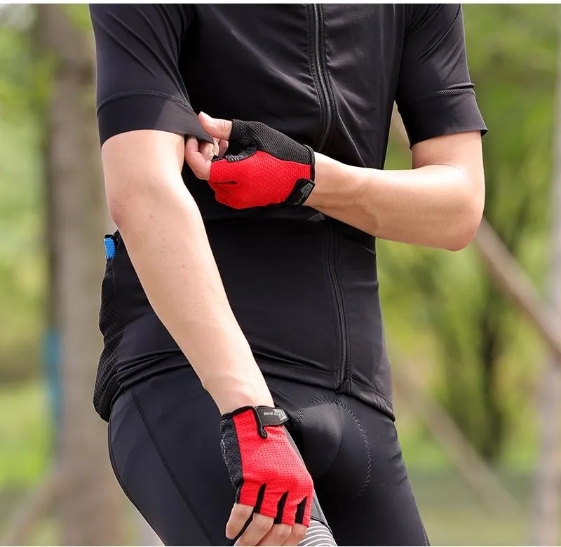 Summer Cycling Gloves Shockproof Thicken Pad Half Finger Cycling Gloves for Sport Hiking MTB Motorcycle Bike Gloves