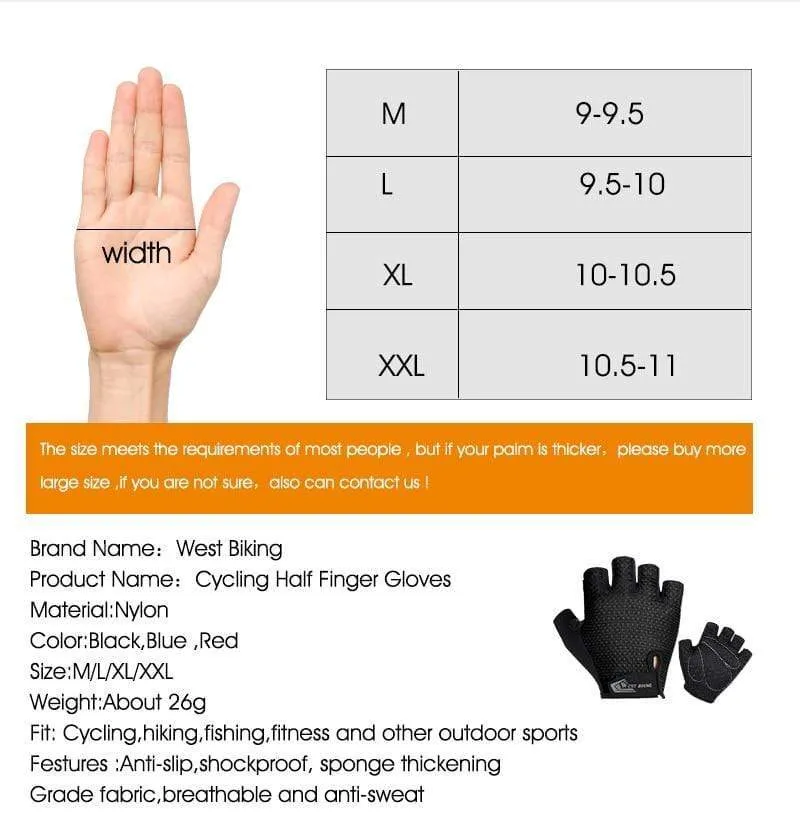 Summer Cycling Gloves Shockproof Thicken Pad Half Finger Cycling Gloves for Sport Hiking MTB Motorcycle Bike Gloves