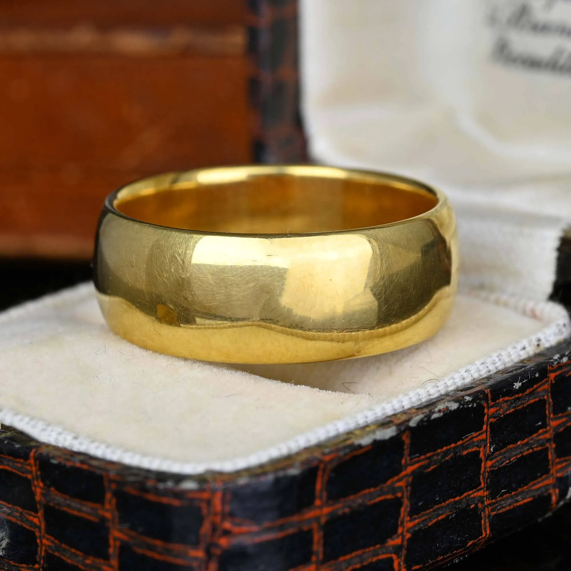 Superb Krementz Wide 18K Gold Band Ring, Unisex