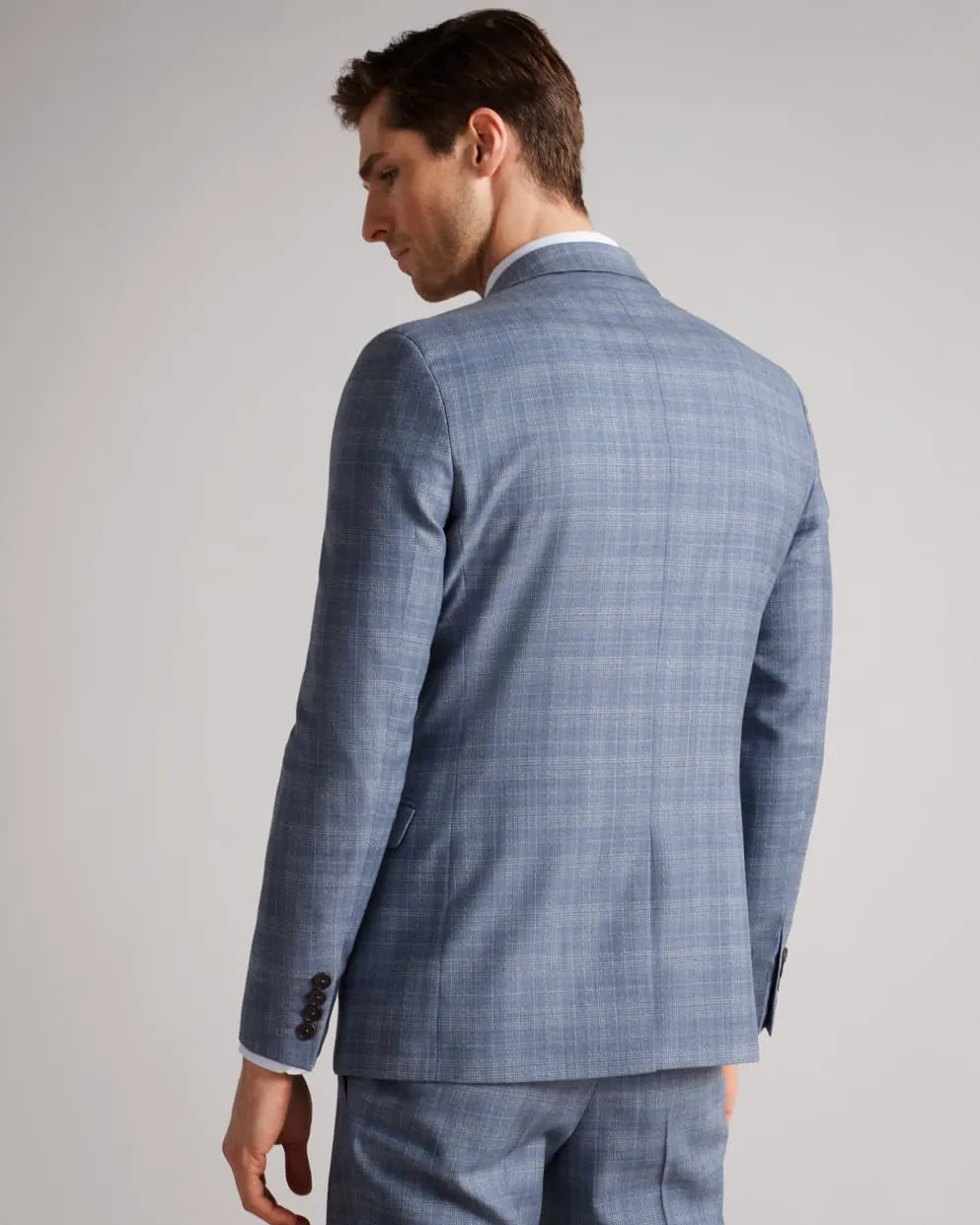 Ted Baker Slim Fit Pale Blue Check Suit