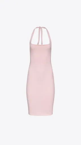 Tie Halter Midi Dress - Nude