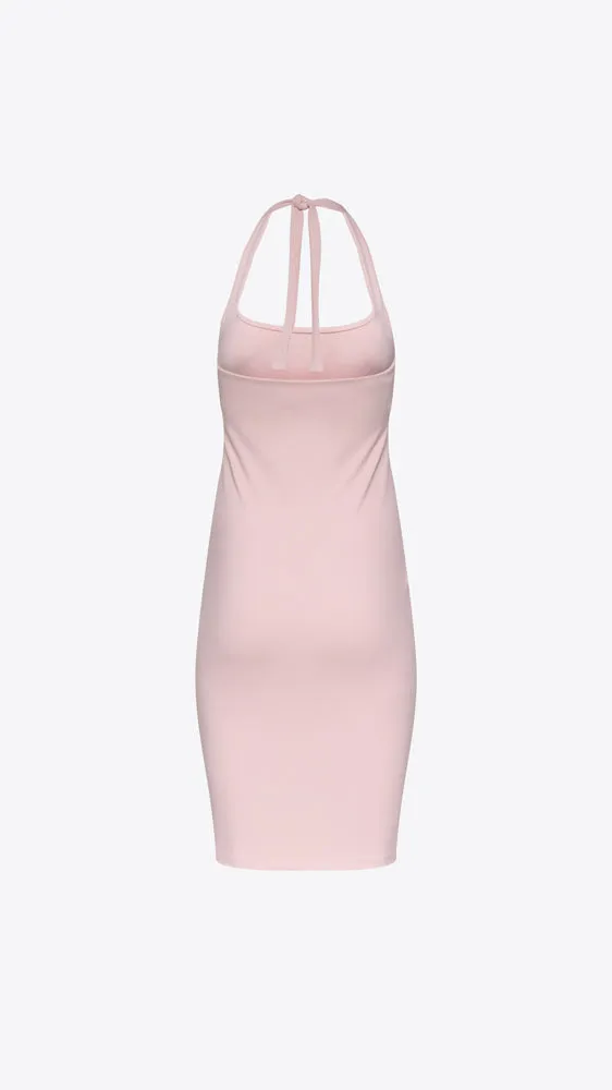 Tie Halter Midi Dress - Nude