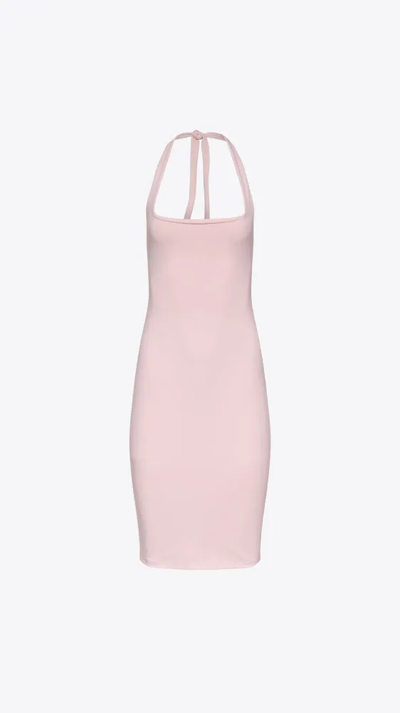 Tie Halter Midi Dress - Nude