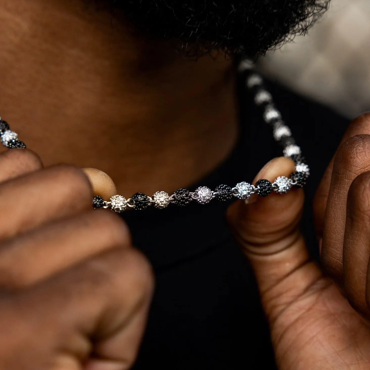 Two-Tone Iced Ball Chain