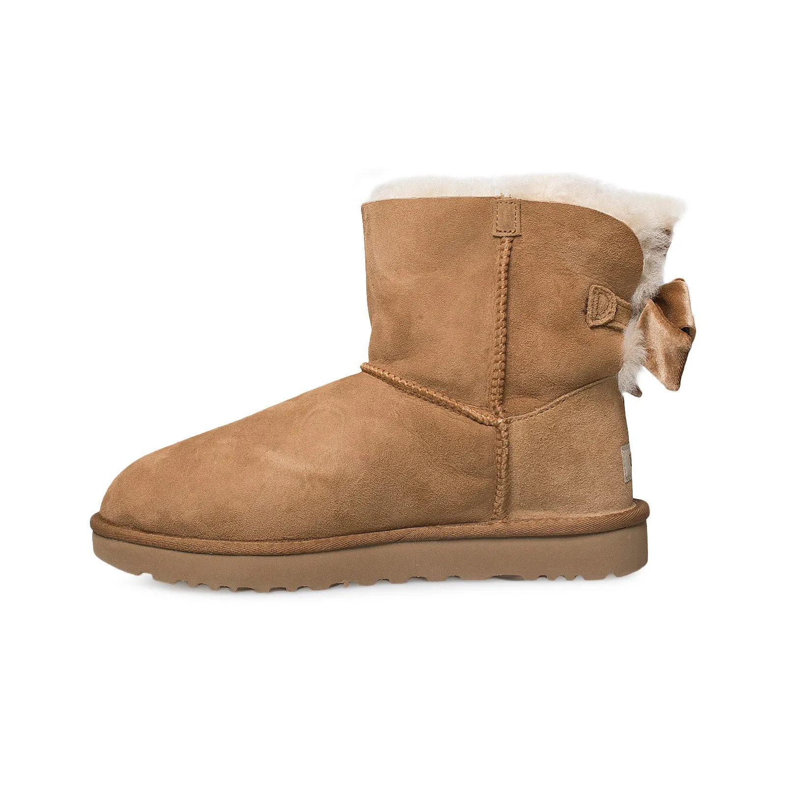 UGG Mini Bailey Bow II Velvet Ribbon Chestnut Boots - Women's