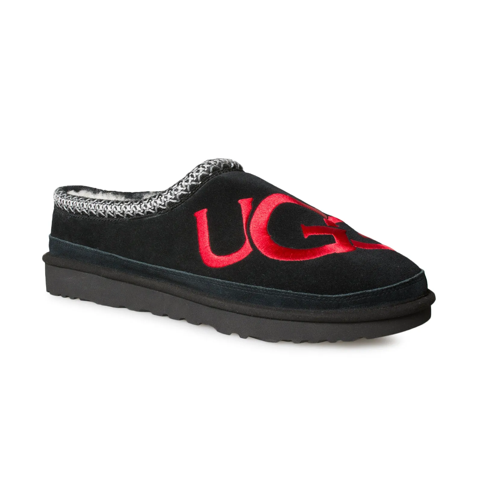 UGG Tasman Logo Black Slippers - Men's