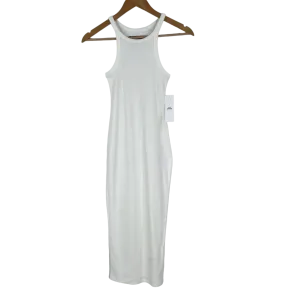 Urban Outfitters White Ribbed Sleeveless Dress UK 16