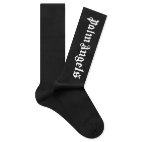 Vertical Logo Socks - Black/White