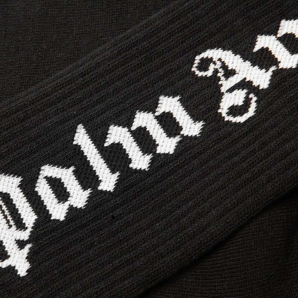 Vertical Logo Socks - Black/White