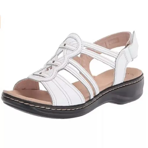 Women Sandals Hollow Out Solid Round Toe  Ankle Strap Casual Shallow