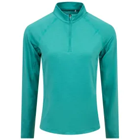 Womens You-V Solid Quarter Zip Mid Layer Green - SS24